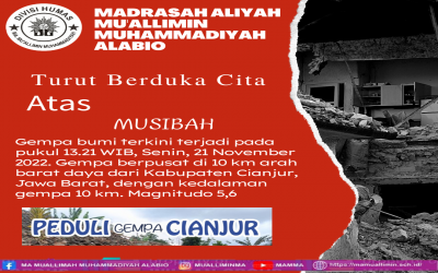 MAS Mu'allimin Alabio turut berduka cita atas musibah gempa Cianjur